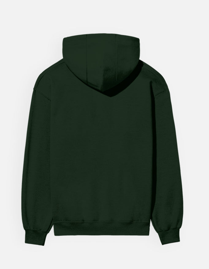 Bottle green plain Unisex Hoodie